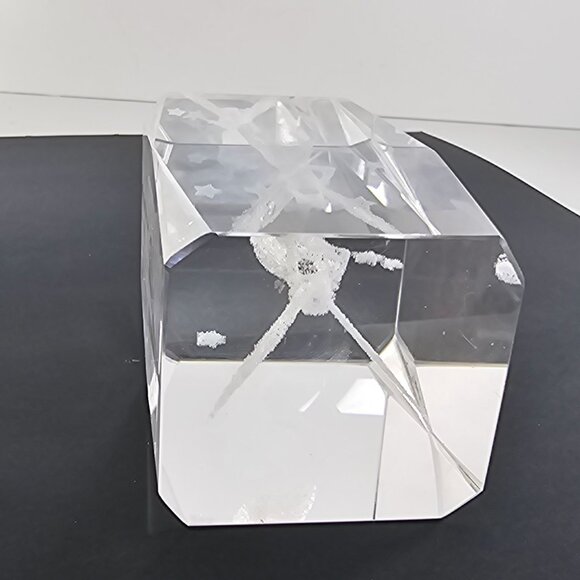 3D Laser Etched Fairy Angel Crystal Block Paperweight - Picture 7 of 8